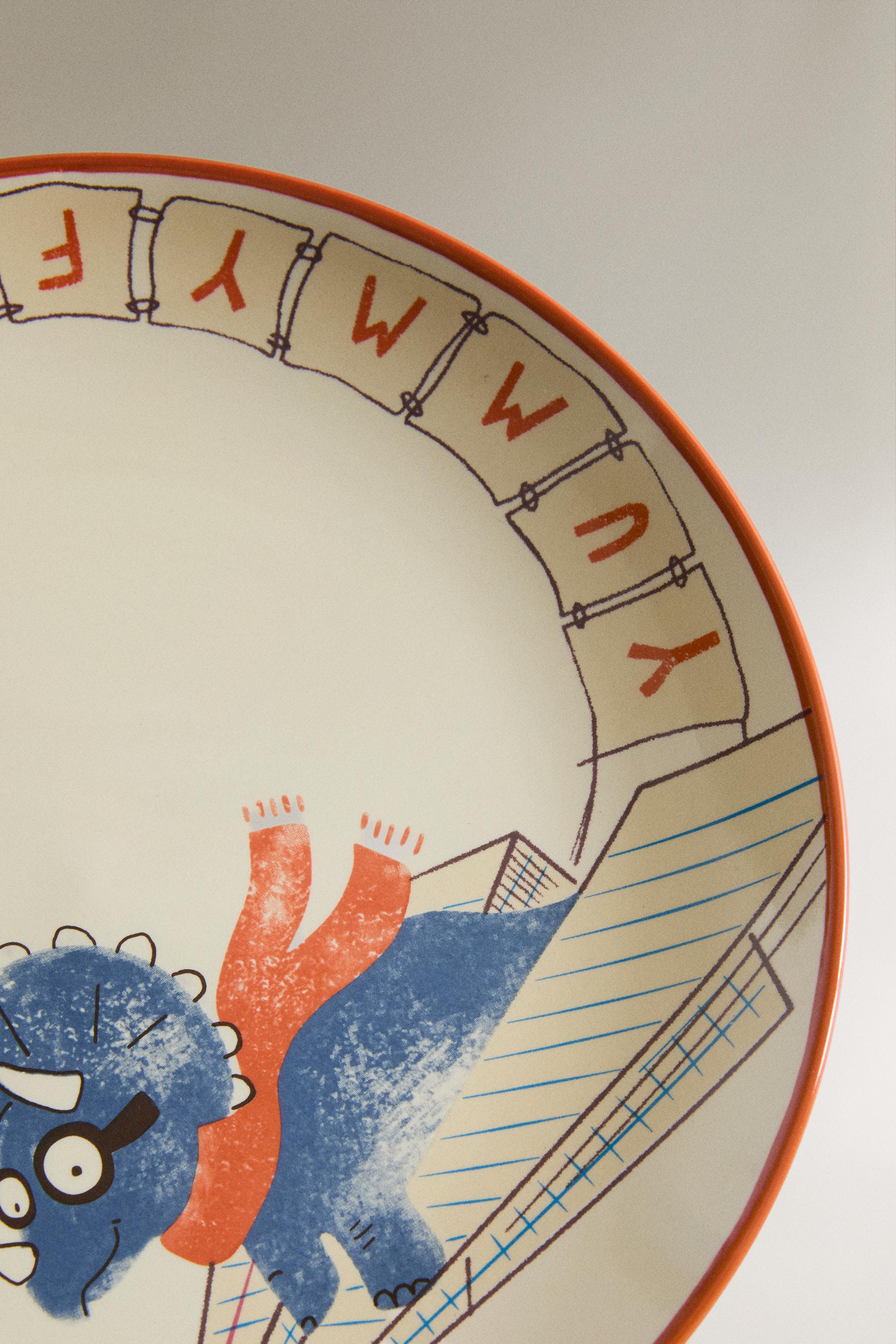ASSIETTE ENFANT CÉRAMIQUE DINOSAURE